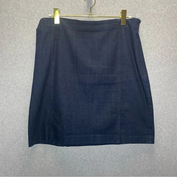 J Jill Button Detail Denim Stretch Waist Denim Mini Skirt - Picture 1 of 7